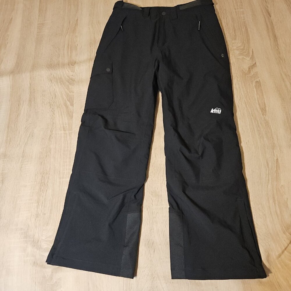 REI Girls Black Ski Snowboarding Winter Fleece Lined Ski Snow Pants SIZE XL 18